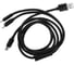 Кабель 3 в 1 LUAZON microUSB/Type-C/Lightning - USB, 2 А, 1 м, оплётка нейлон, черный 4310382 1
