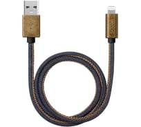Дата-кабель Deppa Jeans USB - Lightning, медь/ джинса, MFI, 1. 2м, синий 72275