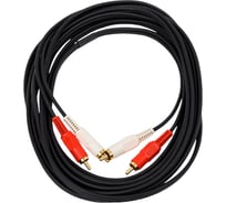 Межблочный кабель PROCAST cable 2RCA/2RCA.5 2RCA m-2RCA m, длина 5m, цвет черный НФ-00000418