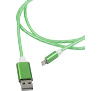 Дата-кабель Red Line LED USB - 8-pin, зеленый УТ000023149