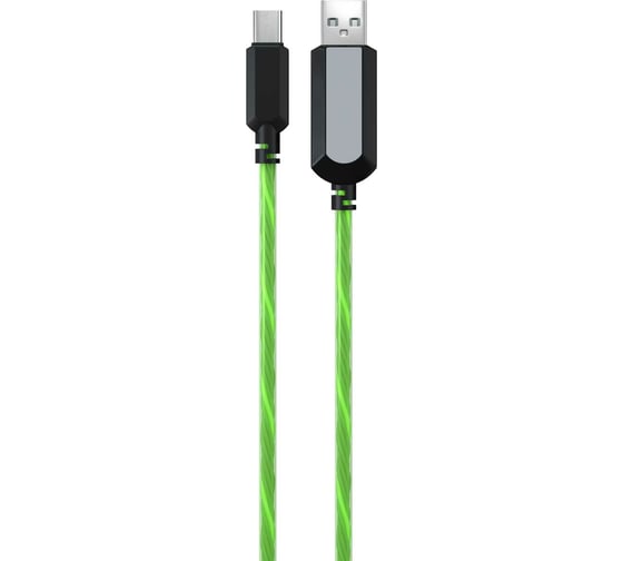 Дата-кабель Red Line LED USB - micro USB, зеленый УТ000018307 1