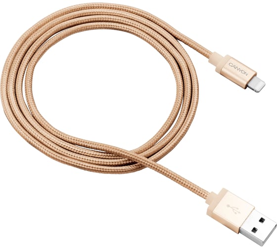 Кабель Canyon MFI-3 Lightning-USB 2.0 MFI 1 м, Gold CNS-MFIC3GO