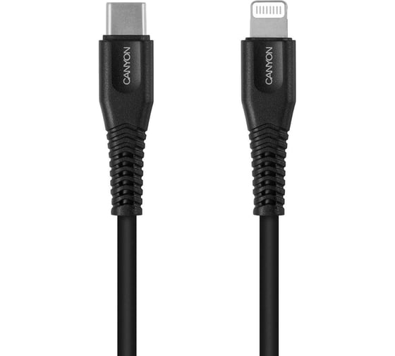 Кабель Canyon MFI-4 для iPod, iPhone, iPad MFI USB Type-C/Lightning, 1,2 м Black CNS-MFIC4B
