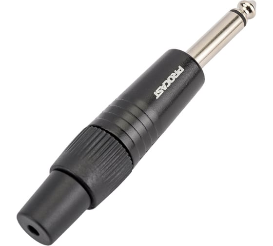 Разъем PROCAST cable TR-6.3/6/M/M TR Jack 6,3mm male, MONO/UNBALANCE, черный НФ-00000428