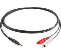 Межблочный кабель PROCAST cable S-MJ/2RCA.2 3,5mm miniJack TRS-2RCA male, 2m, черный НФ-00000424