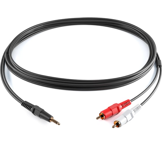 Межблочный кабель PROCAST cable S-MJ/2RCA.5 3,5mm miniJack TRS-2RCA male, 5m, черный НФ-00000425 1