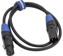 Межблочный балансный кабель PROCAST cable XLR m/XLR f.1 XLR m/XLR f, длина 1m, черный НФ-00000419