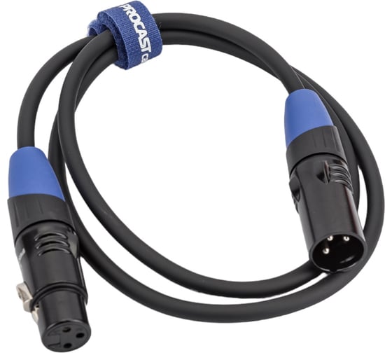 Межблочный балансный кабель PROCAST cable XLR m/XLR f.1 XLR m/XLR f, длина 1m, черный НФ-00000419