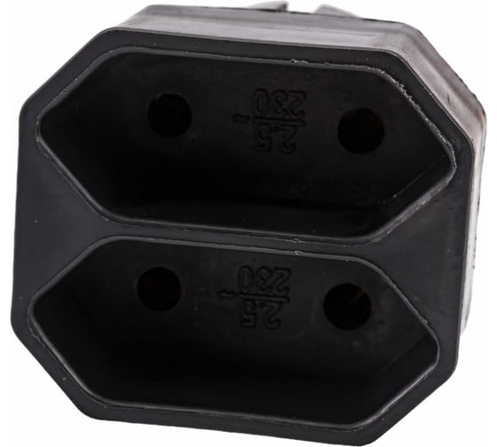 Блок на 2 гнезда TDM ELECTRIC 2П 2,5 А 250 B под плоскую вилку черный SQ1806-0306