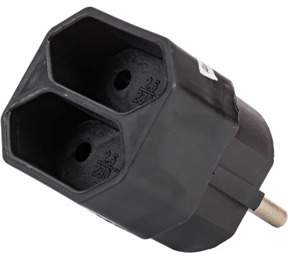 Блок на 2 гнезда TDM ELECTRIC 2П 2,5 А 250 B под плоскую вилку черный SQ1806-0306