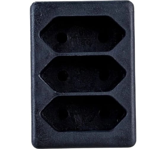 Блок на 3 гнезда TDM ELECTRIC 2П 2,5 А 250 B под плоскую вилку черный SQ1806-0305