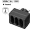 Блок на 3 гнезда TDM ELECTRIC 2П 2,5 А 250 B под плоскую вилку черный SQ1806-0305 2
