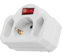 Блок на 3 гнезда с выключателем TDM ELECTRIC с индикацией: 1x2П+3 16А+2x2П 2,5А под плоскую вилку 250B белый SQ1806-0202