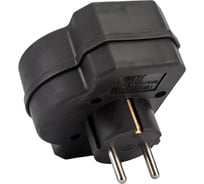 Блок на 3 гнезда с выключателем TDM ELECTRIC с индикацией: 1x2П+3 16А+2x2П 2,5А под плоскую вилку 250B черный SQ1806-0302