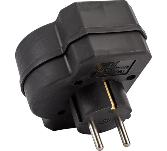 Блок на 3 гнезда с выключателем TDM ELECTRIC с индикацией: 1x2П+3 16А+2x2П 2,5А под плоскую вилку 250B черный SQ1806-0302