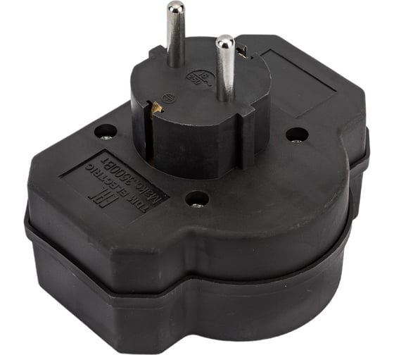 Блок на 3 гнезда с выключателем TDM ELECTRIC с индикацией: 1x2П+3 16А+2x2П 2,5А под плоскую вилку 250B черный SQ1806-0302