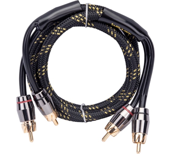 Межблочный кабель SWAT 2RCA-2RCA, 1.0 метров, витая пара, 3 экрана, медь SIX-210 1