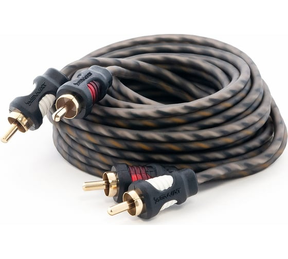 Межблочный кабель SWAT 2RCA-2RCA, 1.8 метров, витая пара, 1 экран, медь SIC-218 1