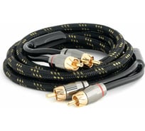 Межблочный кабель SWAT 2RCA-2RCA, 1.8 метров, витая пара, 3 экрана, медь SIX-218