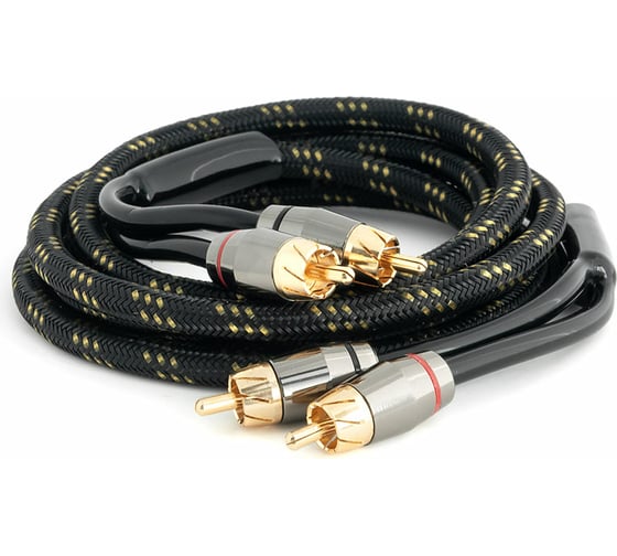 Межблочный кабель SWAT 2RCA-2RCA, 1.8 метров, витая пара, 3 экрана, медь SIX-218