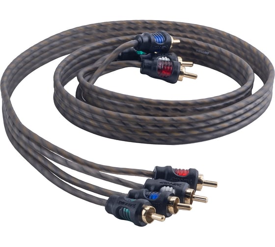 Межблочный кабель SWAT 4RCA-4RCA, 1.0 метров, витая пара, 1 экран, медь SIC-410