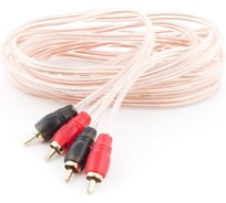 Межблочный кабель SWAT 2RCA-2RCA, 5.0 метров, коаксиал, прозрачный, медь SIL-250