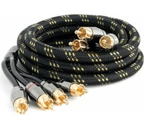 Межблочный кабель SWAT 4RCA-4RCA, 1.8 метров, витая пара, 3 экрана, медь SIX-418