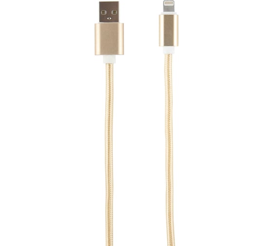 Дата-кабель Red Line USB – 8 – pin для Apple нейлоновая оплетка, золотой УТ000013403 1