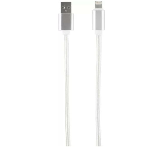Дата-кабель Red Line USB – 8 – pin для Apple нейлоновая оплетка, серебристый УТ000013404 1