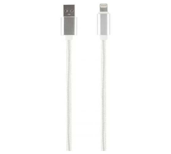 Дата-кабель Red Line USB – 8 – pin для Apple, 1.5А, нейлоновая оплетка, белый (мягкий футляр) УТ000020237