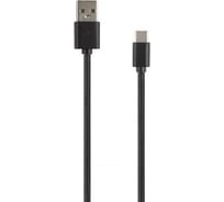 Дата-кабель Red Line USB - Type-C (50 см), 2А, нейлоновая оплетка, черный УТ000025010
