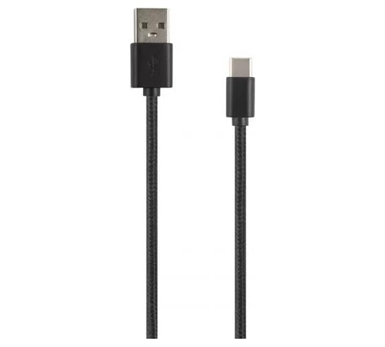 Дата-кабель Red Line USB - Type-C (50 см), 2А, нейлоновая оплетка, черный УТ000025010 1