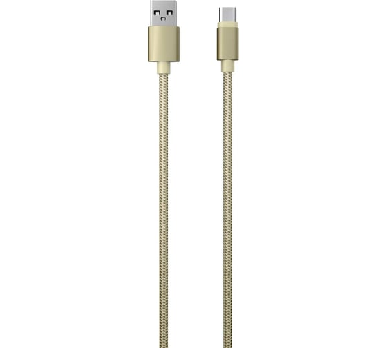 Дата-кабель Red Line USB - Type-C 2.0 нейлоновая оплетка, золотой УТ000011691 1