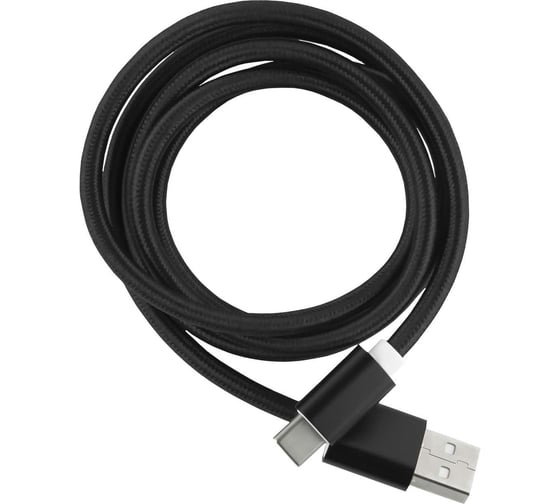 Дата-кабель Red Line USB - Type-C 2.0 нейлоновая оплетка, черный УТ000012585 1