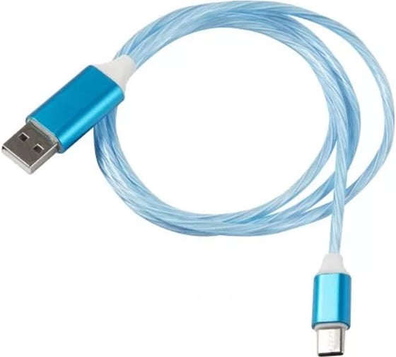 Дата-кабель Red Line LED USB - TYPE-C, синий УТ000022104