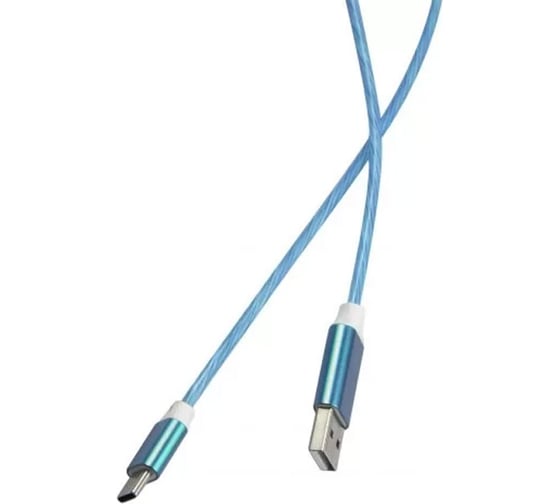 Дата-кабель Red Line LED USB - TYPE-C, синий УТ000022104