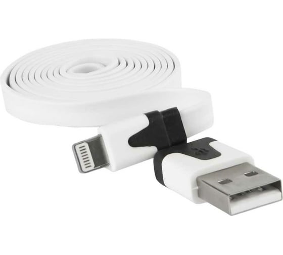 Дата-кабель Red Line плоский, USB - 8-pin для Apple, белый УТ000010101 1