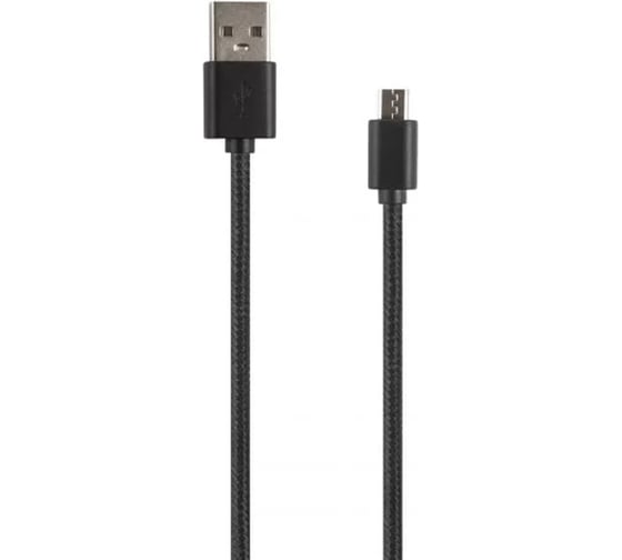 Дата-кабель Red Line USB - micro USB, 50 см, 2А, нейлоновая оплетка, черный УТ000025009