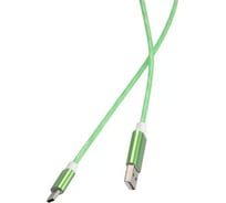 Дата-кабель Red Line LED USB - TYPE-C, зеленый УТ000022102