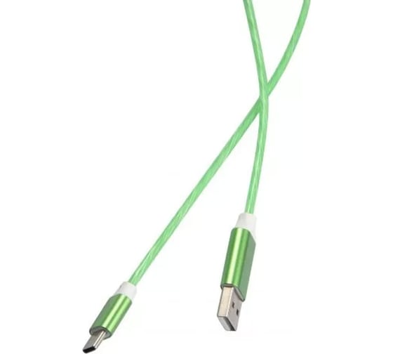 Дата-кабель Red Line LED USB - TYPE-C, зеленый УТ000022102