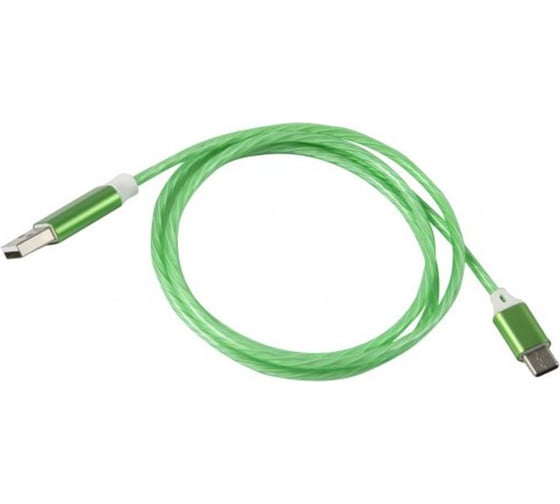 Дата-кабель Red Line LED USB - TYPE-C, зеленый УТ000022102