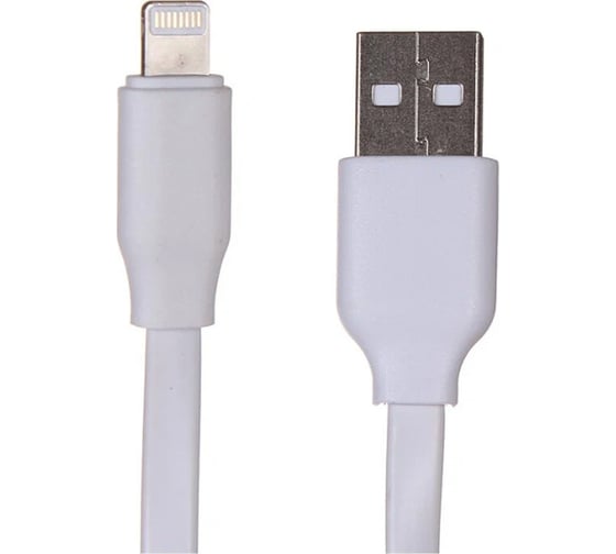 Дата-кабель Red Line плоский, USB - 8-pin для Apple, 2A, белый УТ000023597 1