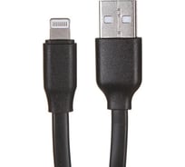 Дата-кабель Red Line плоский, USB - 8-pin для Apple, 2A, черный УТ000023596