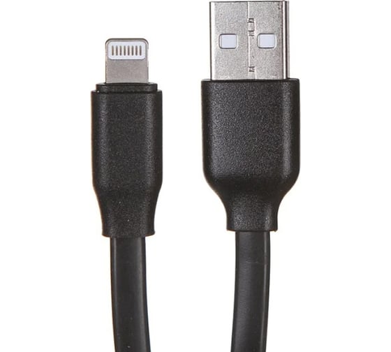 Дата-кабель Red Line плоский, USB - 8-pin для Apple, 2A, черный УТ000023596 1