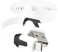 Дата-кабель Red Line плоский, USB - micro USB lite, белый УТ000010319