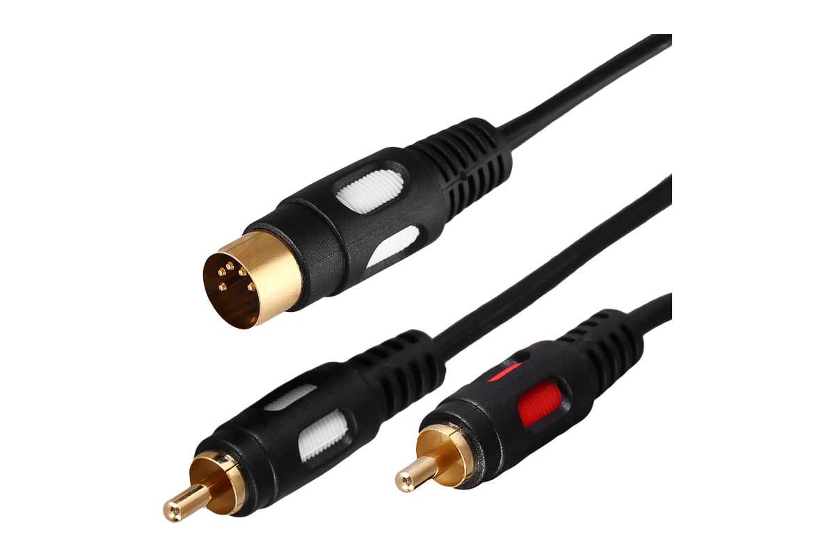 Кабель REXANT DIN 5 Pin - 2 RCA 1,5 м Gold 17-2512 - выгодная цена, отзывы,  характеристики, фото - купить в Москве и РФ