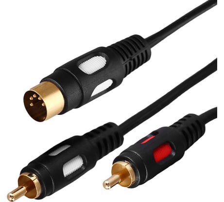Кабель REXANT DIN 5 Pin - 2 RCA 1,5 м Gold 17-2512