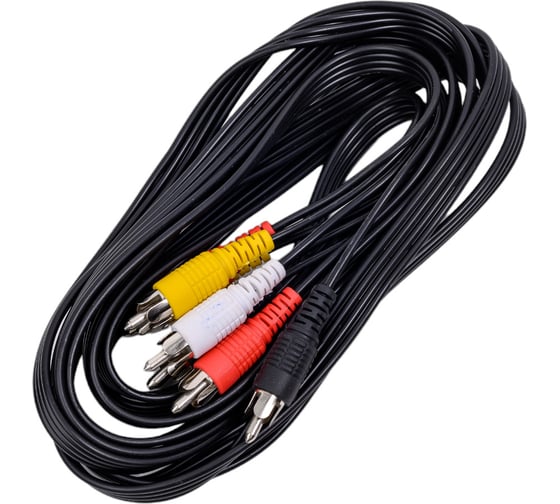 Кабель REXANT 4 RCA - 4 RCA 3 м, черный 17-0304