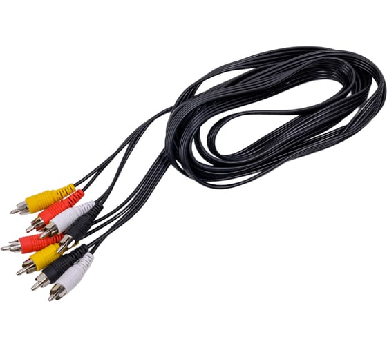 Кабель REXANT 4 RCA - 4 RCA 3 м, черный 17-0304