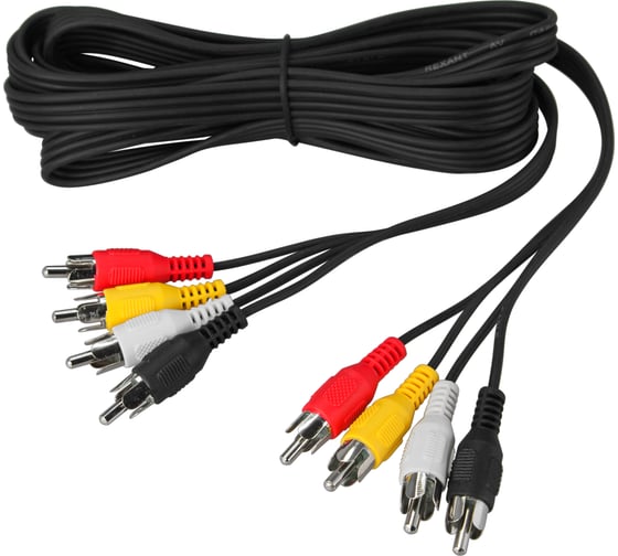Кабель REXANT 4 RCA - 4 RCA 3 м, черный 17-0304